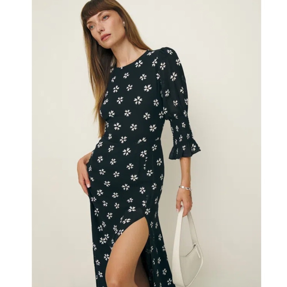 REFORMATION CAROLENA MERYL SLIDE MIDI DRESS